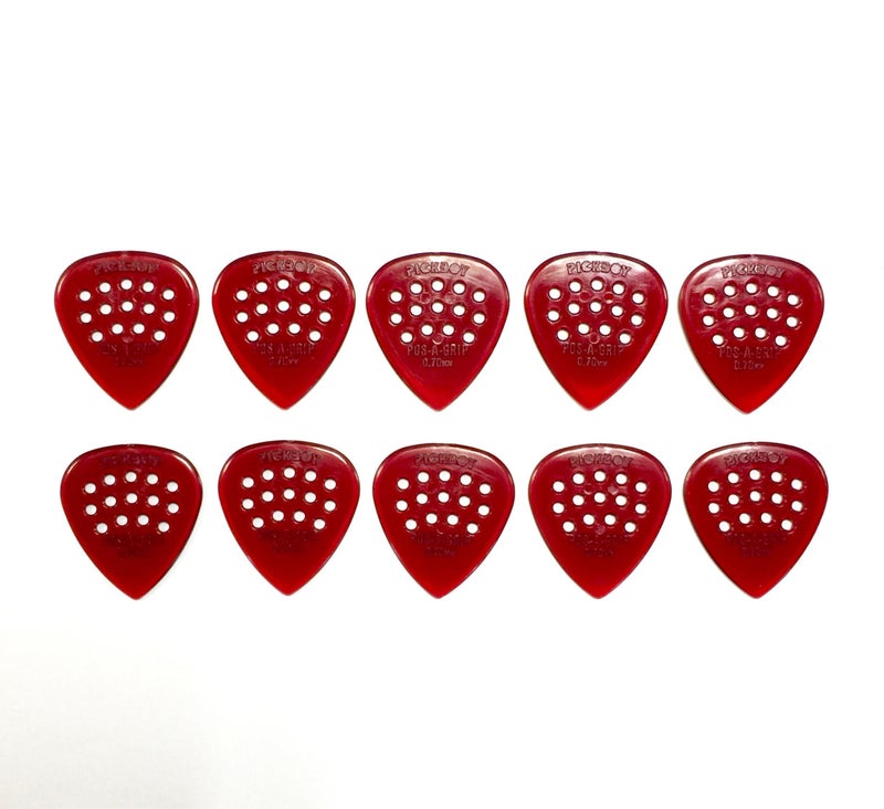 Pickboy Pos-a-Grip, Red, Polycarbonate, 0.70mm, 10 picks - Image 4